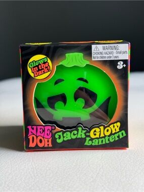 Needoh Jack Glow Lantern Pumpkin Halloween Squishy Fidget Glow in the Dark NEW